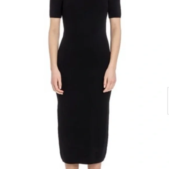 NWT $175 Michael Kors Black Off-Shoulder Dress Midi Bodycon Dress Size XXS - Picture 6 of 6